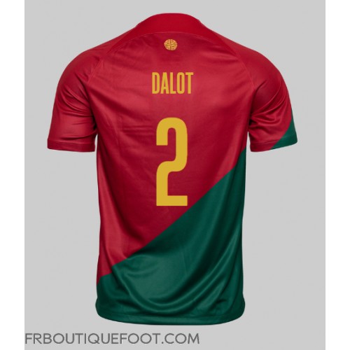 Maillot de foot le Portugal Diogo Dalot #2 Domicile vêtements Monde 2022 Manches Courtes